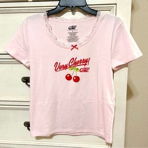 Target Cherry Coke 'Very Cherry' Pink Baby Tee